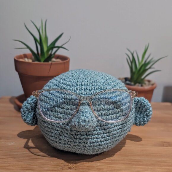 Hand Crafted Muppets Dr. Bunsen Honeydew Inspired Crochet Glasses Holder - Picture 1 of 5
